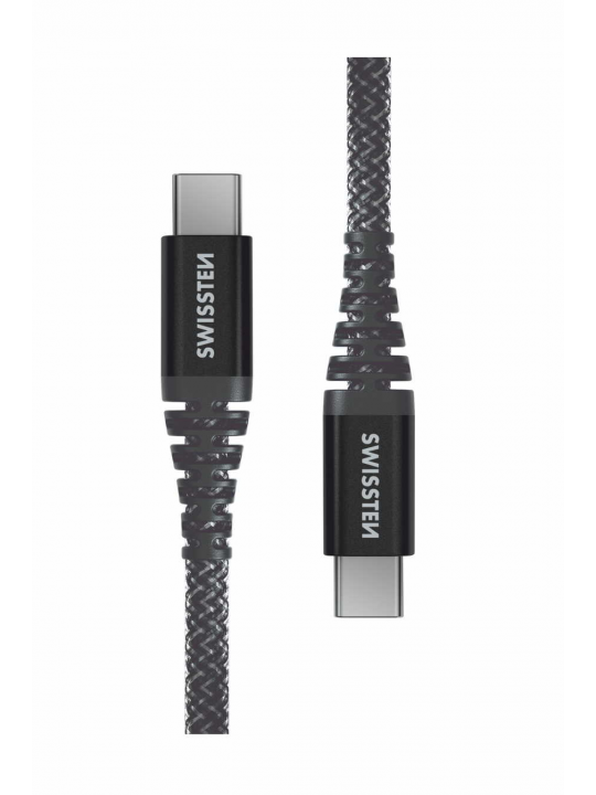 CABO KEVLAR SWISSTEN USB-C - USB-C 1.5M (ANTRACITE)