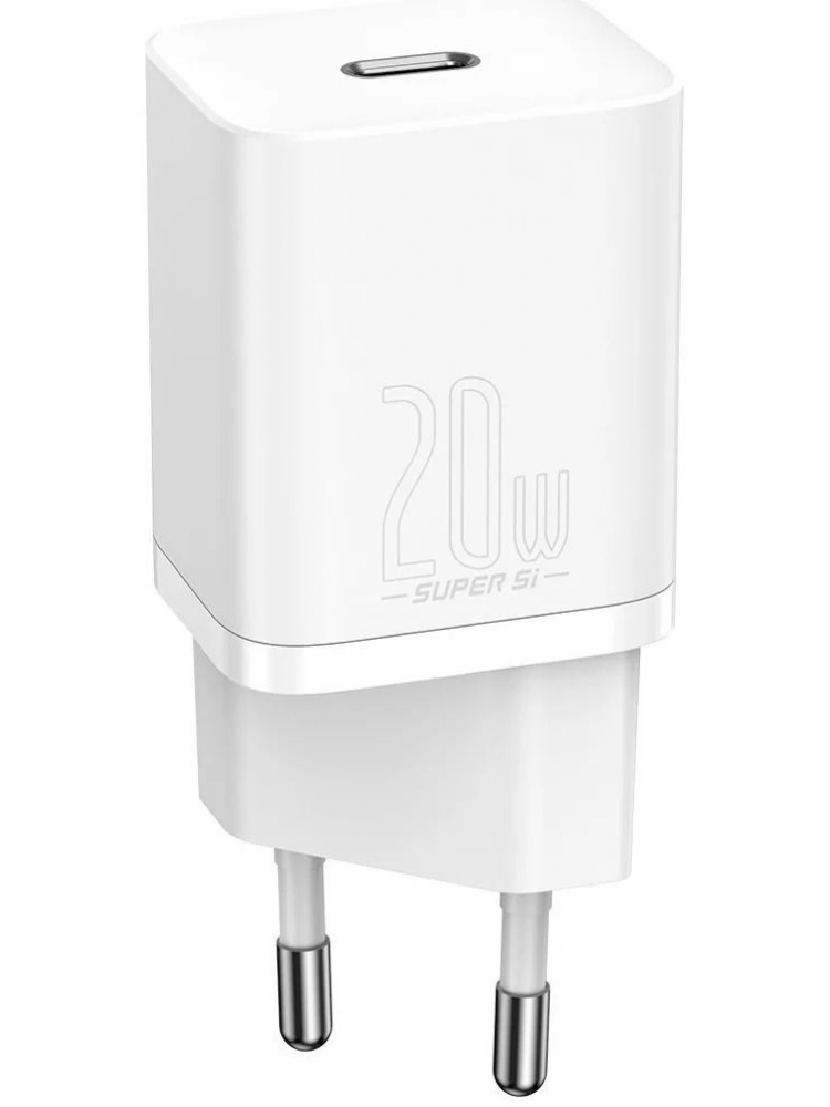 CARREGADOR BASEUS CARREGAMENTO RÁPIDO SI 1C 20W EU BRANCO