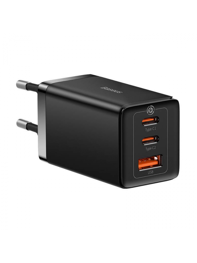 CARREGADOR BASEUS RÁPIDO GAN5 PRO 2C+U 65W EU PRETO