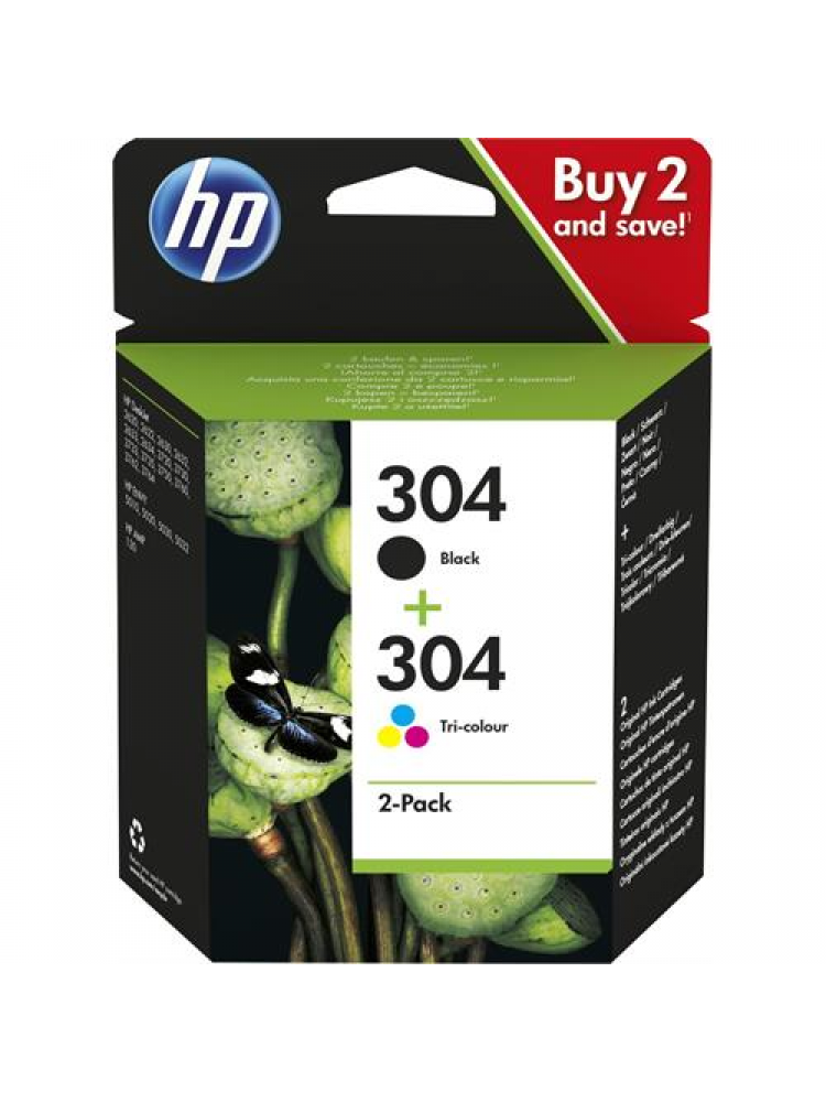 TINTEIRO HP PACK 2 304 PT+COR 3JB05AE