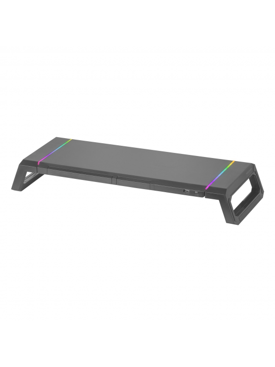 SUPORTE MARS GAMING MGS-ONE MONITOR  RGB CHROMA, FRONT USB, PHONE & TABLET HOLDER, BLACK