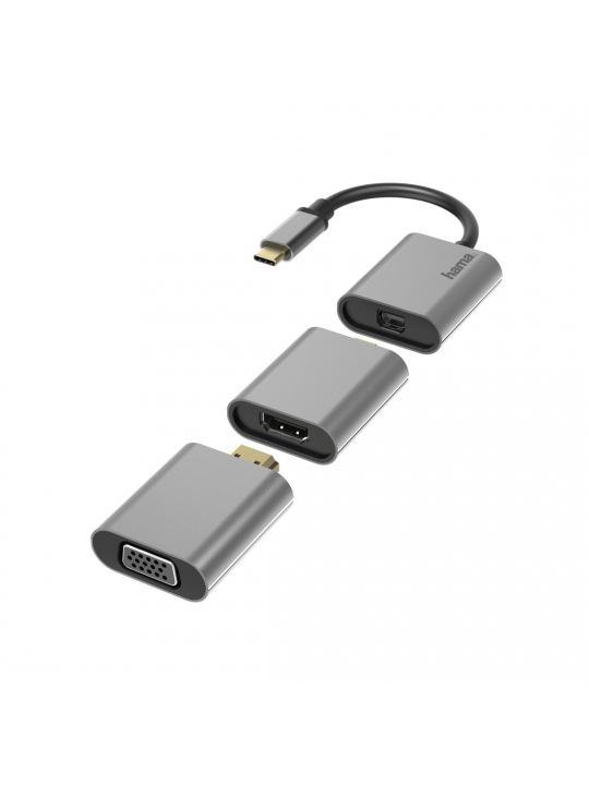 ADAPTADOR HAMA 6IN1 'CONNECT2GO', USB-C, MINI-DISPLAYPORT, HDMI, VGA - 200306