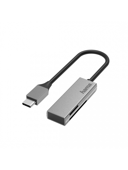 LEITOR DE CARTÕES HAMA USB USB-C, USB 3.0, SD-MICROSD, ALUMINIO