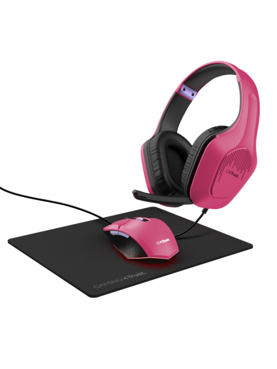 BUNDLE TRUST GAMING GXT790 TRIDOX 3-IN-1 (HEADSET, RATO, TAPETE) - ROSA