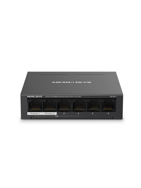 SWITCH MERCUSYS 6-PORT 10-100MBPS DESKTOP WITH 4-PORT POE+