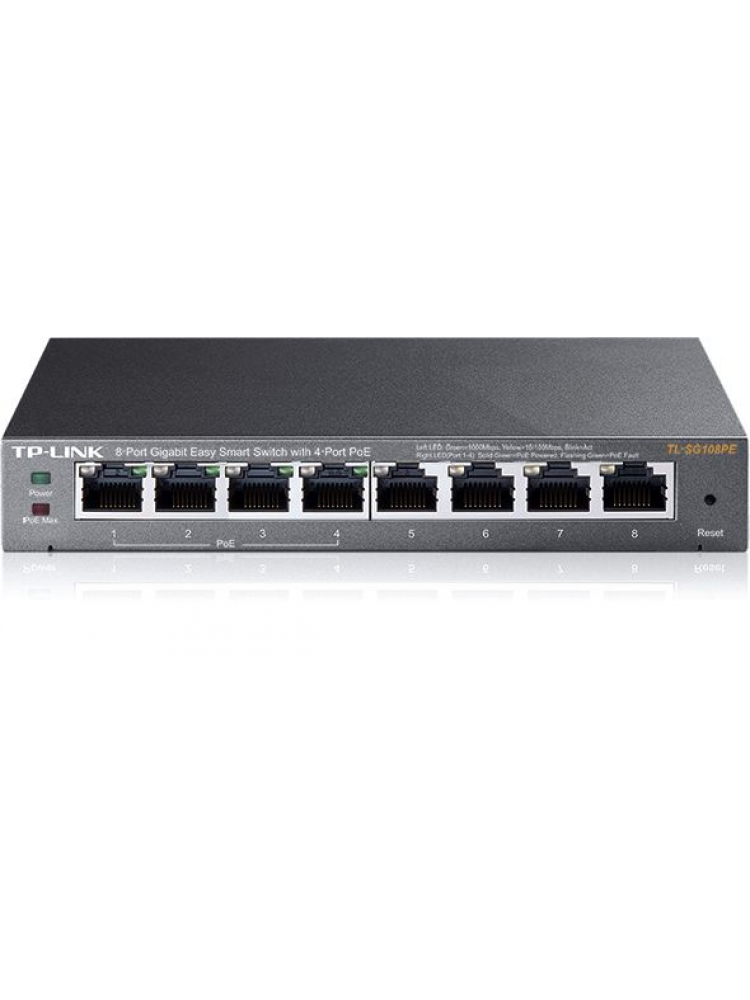 SWITCH TP-LINK 8PORTAS GIGABIT 4XPOE 802.3AF - TL-SG108PE