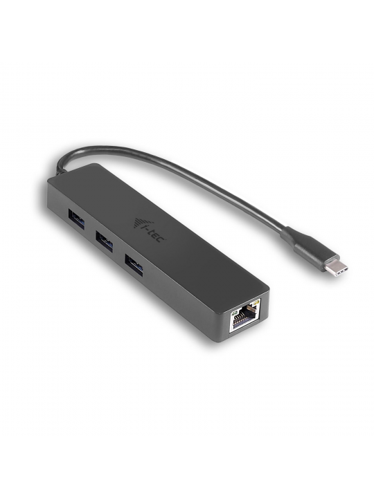 ADAPTADOR I-TEC USB 3.1 TYPE C SLIM HUB 3 PORTAS COM GIGABIT ETHERNET