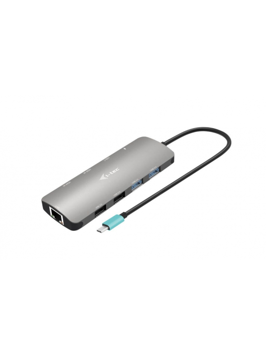 DOCKING STATION I-TEC METAL NANO USB-C 2X HDMI COM ALIMENTAÇÃO ATÉ 100W S-CARREGADOR