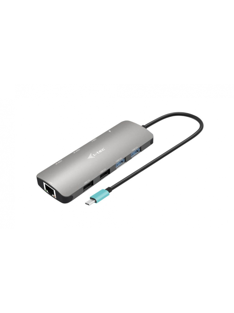 DOCKING STATION I-TEC METAL NANO USB-C 2X HDMI COM ALIMENTAÇÃO ATÉ 100W S-CARREGADOR