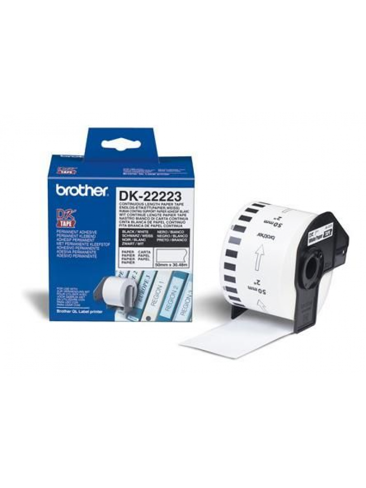 FITA DE PAPEL BROTHER TÉRMICA CONTÍNUA BRANCA 50MM X 30,48M