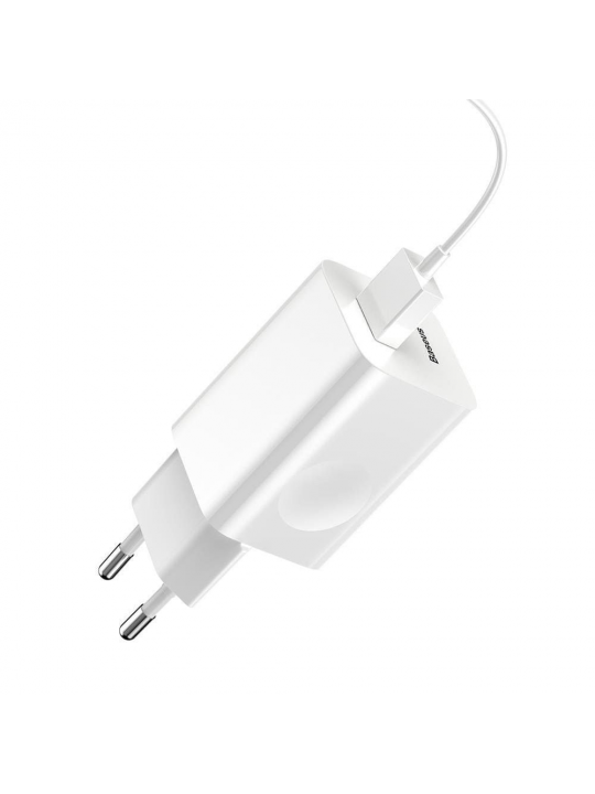 CARREGADOR BASEUS QUICK USB-A 24W BRANCO