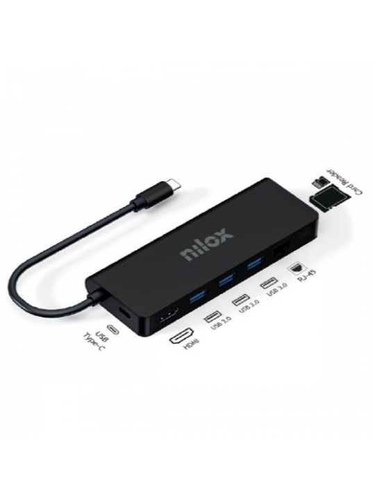 DOCKING STATION NILOX USB-C 8 EM 1 HDMI 4K