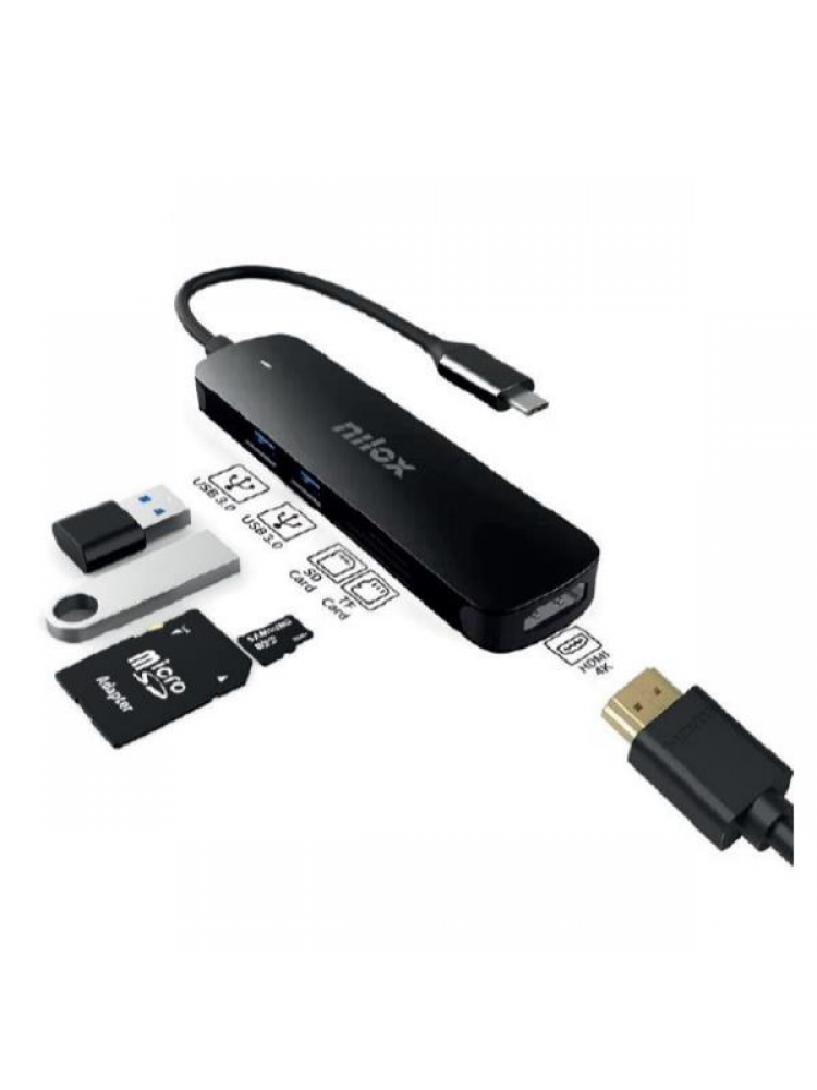 DOCKING STATION NILOX USB-C HDMI 2XUSB 3.0 + SD/TF