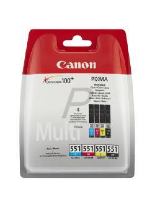 MULTIPACK TINTEIROS CANON CLI-551 BK-C-M-Y BL IP7250-IP8750