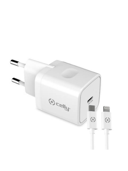 CARREGADOR CELLY 20W USB-C PARA LIGHTNING BRANCO