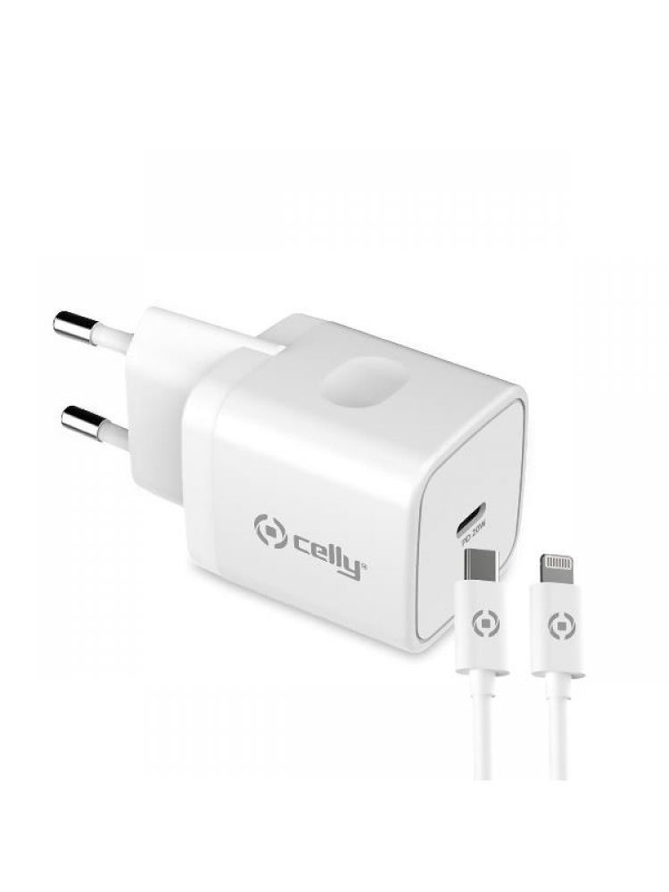 CARREGADOR CELLY 20W USB-C PARA LIGHTNING BRANCO