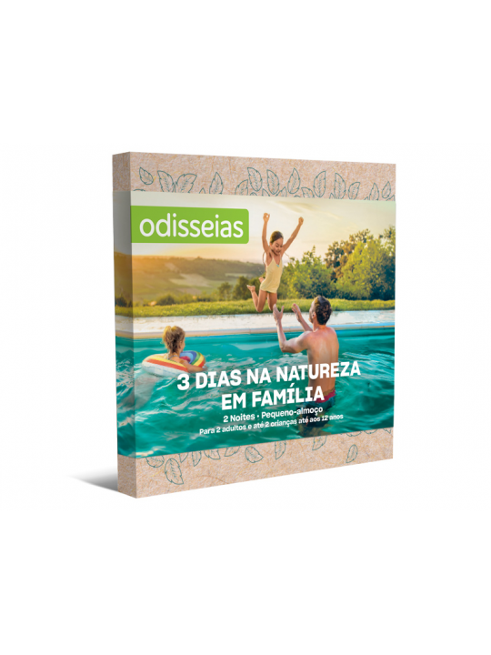 Pack Presente Odisseias - 3 Dias na Natureza em Família | 2 noites | Peq. Almoço | 2 adultos + 2 crianças