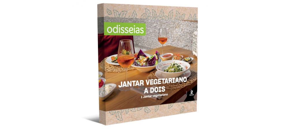 Pack Presente Odisseias - Jantar vegetariano a dois | Experiência gourmet para 2 pessoas