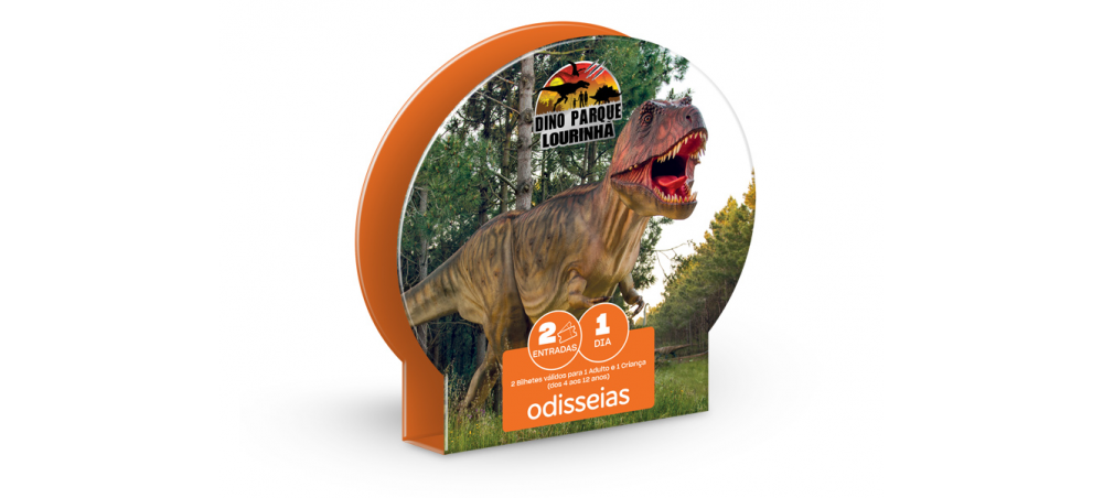 Pack Presente Odisseias - Dino Parque da Lourinhã | 2 Bilhetes para 1 adulto e 1 criança