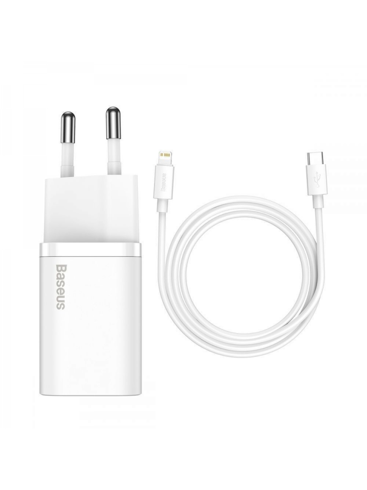 CARREGADOR CARREGAMENTO RÁPIDO SUPER SI C- CABO USB-C PARA LIGHTNING 1MT BRANCO