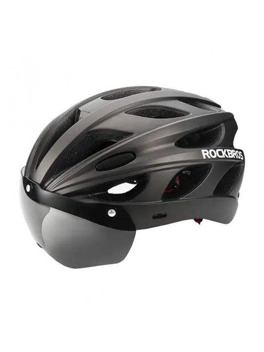 CAPACETE DE CICLISMO COM ÓCULOS ROCKBROS TT-16 (BLACK)