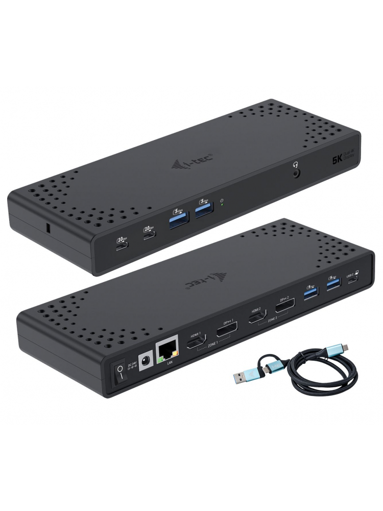 DOCKING STATION I-TEC USB 3.0 - USB-C - THUNDERBOLT 2X DISPLAY ATÉ 100W - S-CARREGADOR