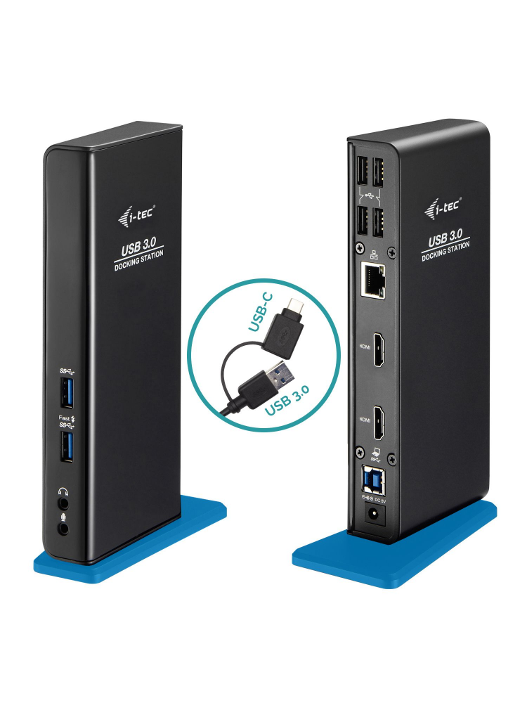 DOCKING STATION I-TEC USB 3.0-USB-C 2X HDMI COM ADAPTADOR DE ALIMENTAÇÃO