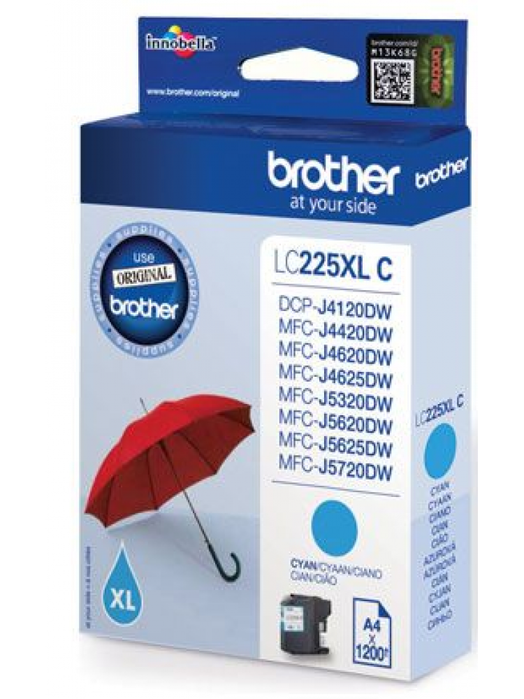 TINTEIRO BROTHER LC225XLCBP CIANO 1,2K - DCP-J4120DW, MFC-J4420DW-4620DW-5X20DW