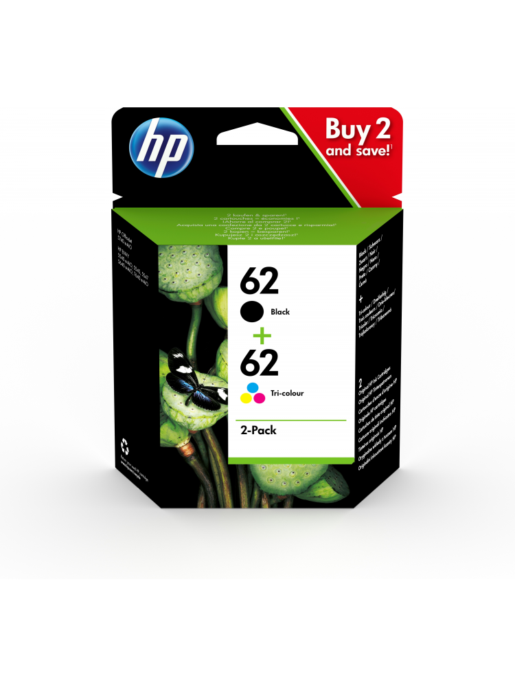 TINTEIRO HP 62 INK CARTRIDGE COMBO 2-PACK - N9J71AE