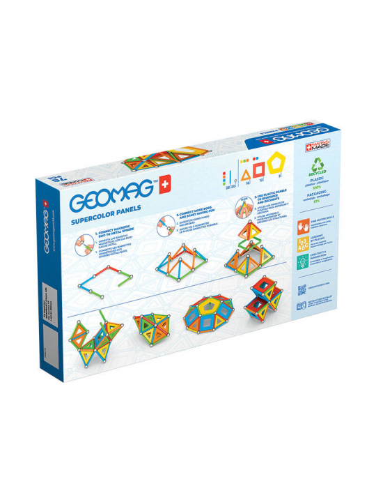 JOGO SUPERCOLOR PANELS RECYCLED 78-PIECE GEOMAG GEO-379