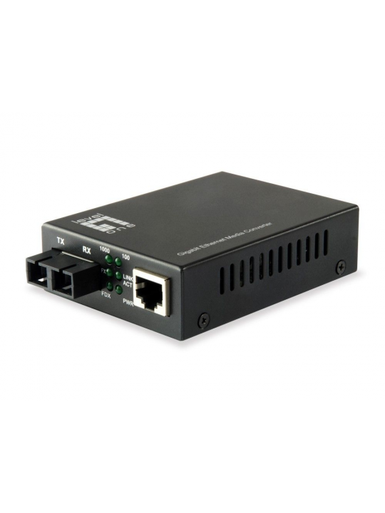 CONVERSOR LEVEL ONE GVT-2002  GIGE - 10BASE-T: 1000BASE-SX: 100BASE-TX: 1000BASE-T - RJ-45 - SC MULTI-MODOS - ATÉ 20 KM - 1310 NM