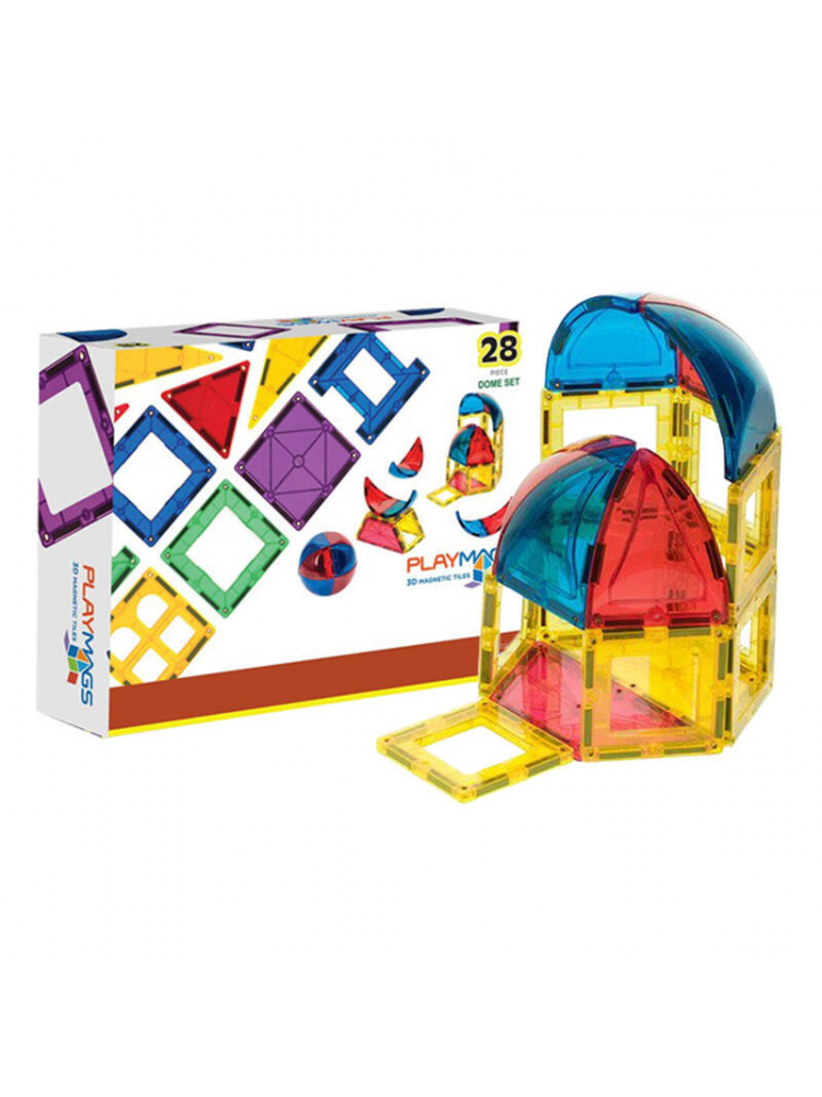 JOGO MAGNETIC TILES 3D DOME PLAYMAGS 164 - 28 PCS SET