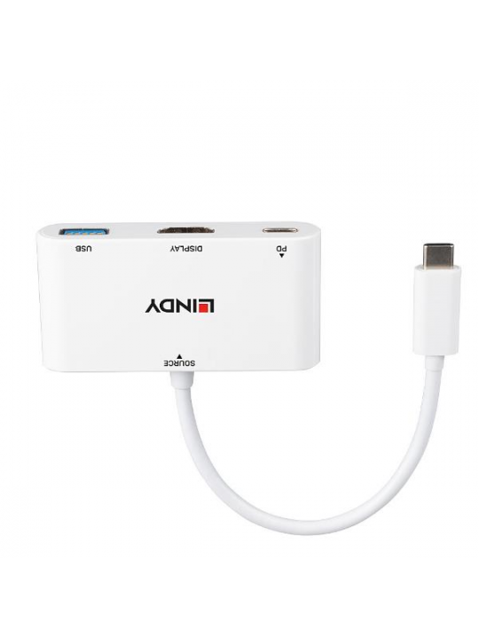 CONVERSOR USB 3.2 TIPO C A HDMI COM PORTA USB TIPO A E POWER DELIVERY