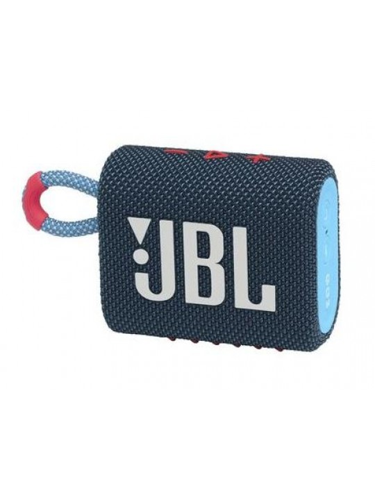 Coluna Portátil JBL GO 3  BT IPX7 ,USB-C Azul-Rosa