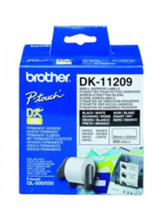 Etiquetas BROTHER Pré-cortadas Papel Térmico de direção - 800 unid. 29x62mm 