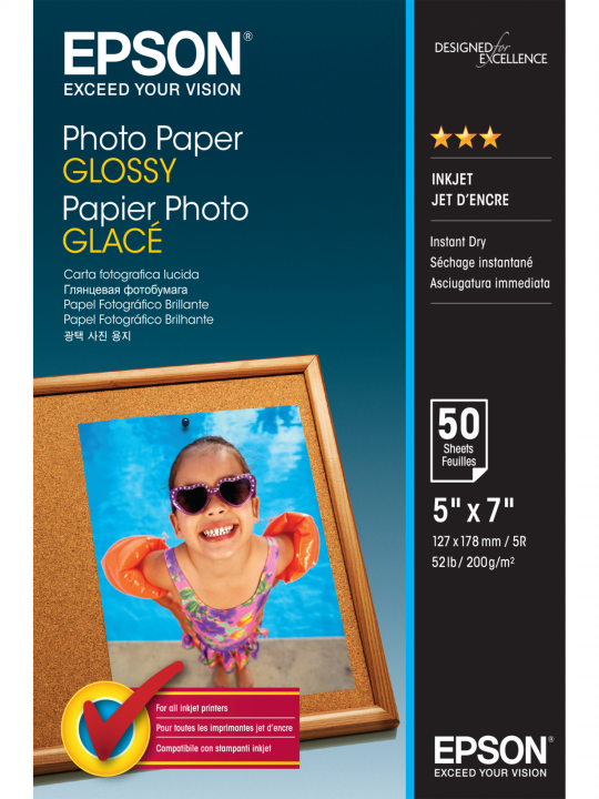 PAPEL EPSON PHOTO GLOSSY 13X18CM 50F