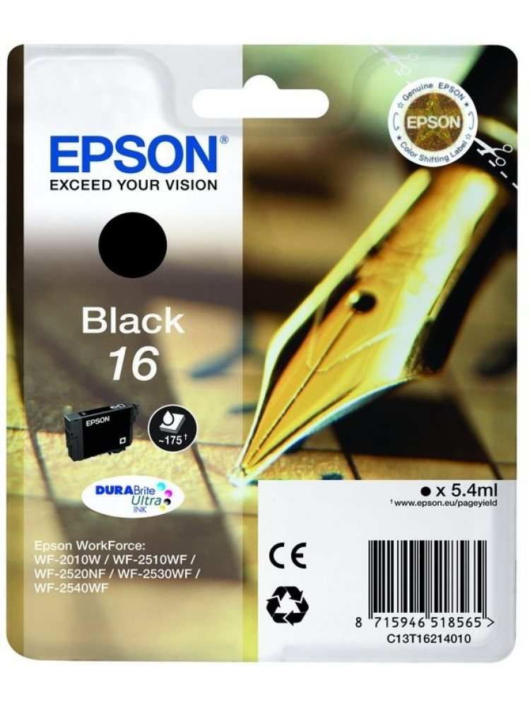 TINTEIRO EPSON 16 PRETO + ALARME RF- WF-2010/251XX/26XX/27XX