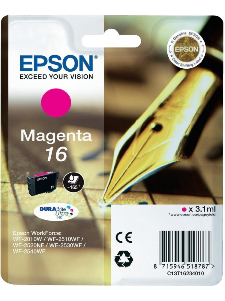 TINTEIRO EPSON 16 MAGENTA + ALARME RF - WF-2010/251XX/26XX/27XX