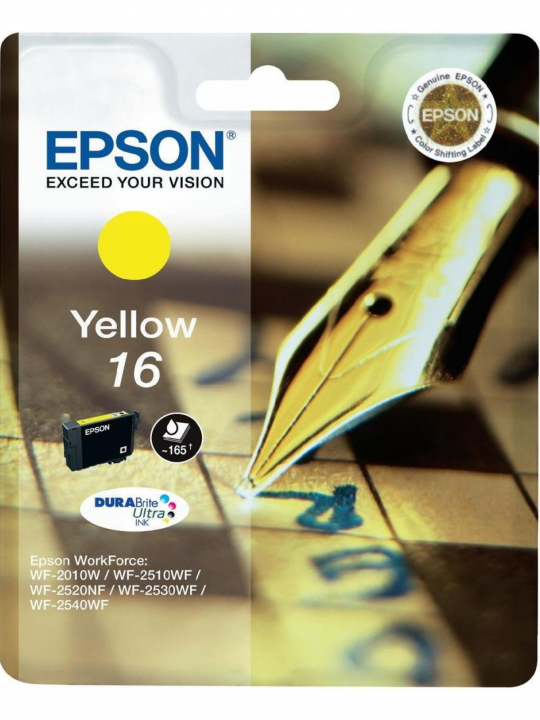 TINTEIRO EPSON 16 AMARELO + ALARME RF - WF-2010/251XX/26XX/27XX