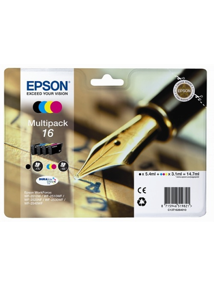 TINTEIRO EPSON 16 MULTIPACK 4 CORES + ALARME RF - WF-2010/251XX/26XX/27XX