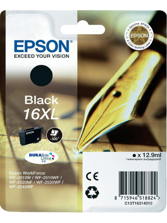 TINTEIRO EPSON 16 PRETO XL + ALARME RF - WF-2010/251XX/26XX/27XX