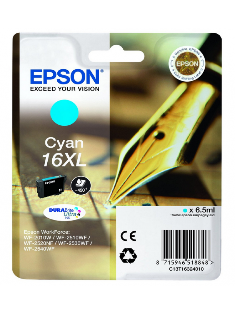 TINTEIRO EPSON 16 CIANO XL - WF-2010/251XX/26XX/27XX