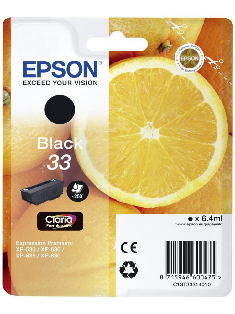 TINTEIRO EPSON 33 PRETO - EXPRESSION HOME XP-530/630/635/830/900/7100