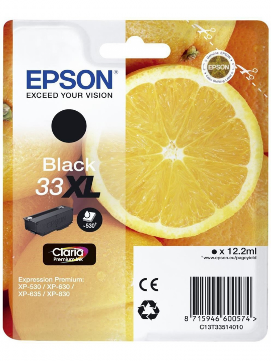 TINTEIRO EPSON 33 PRETO XL - EXPRESSION HOME XP-530/630/635/830/900/7100