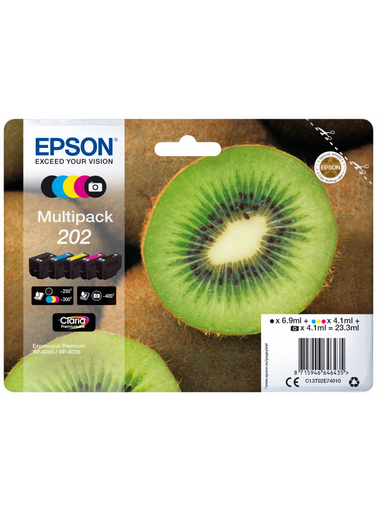 TINTEIRO EPSON 202 MULTIPACK 5 CORES - XP-6000/5/6100/5