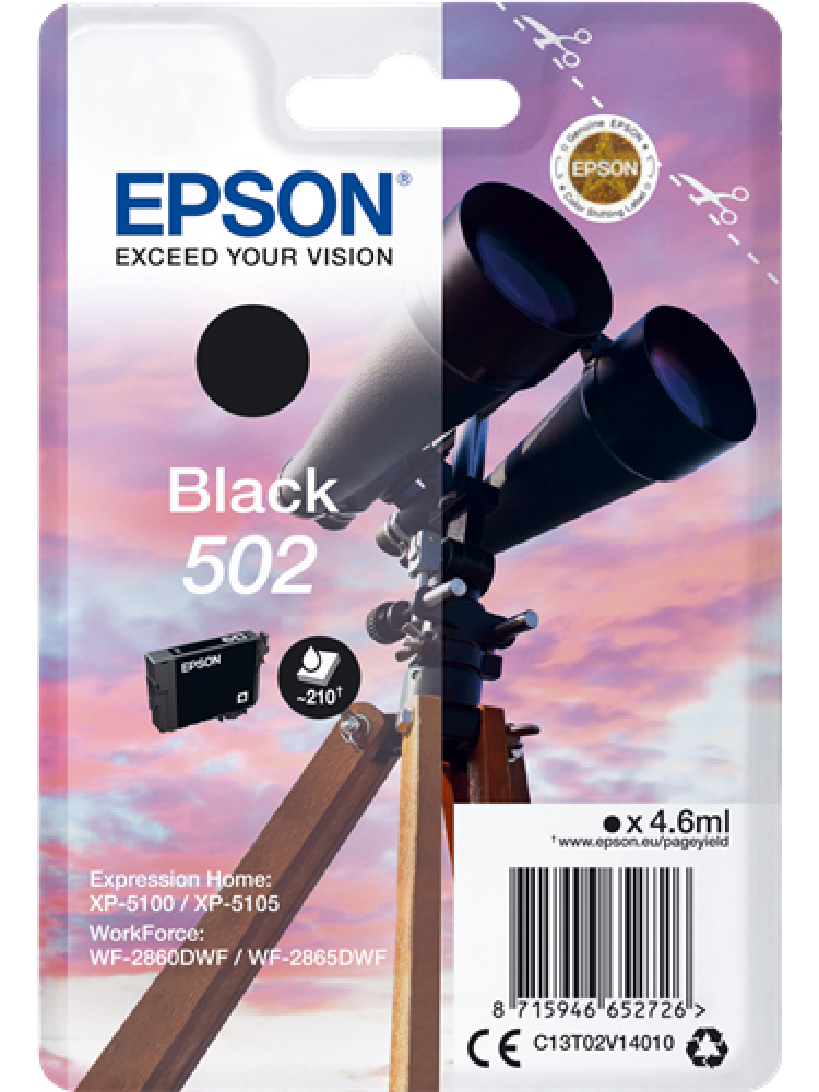 TINTEIRO EPSON 502 PRETO - XP-51XX, WF-286X