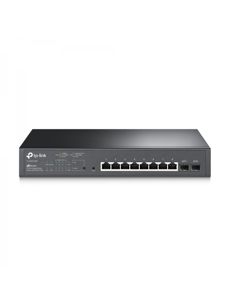 SWITCH TP-LINK 10PORTAS GIGABIT DESKTOP 8PORTAS POE+ SMART SWITCH - TL-SG2210MP