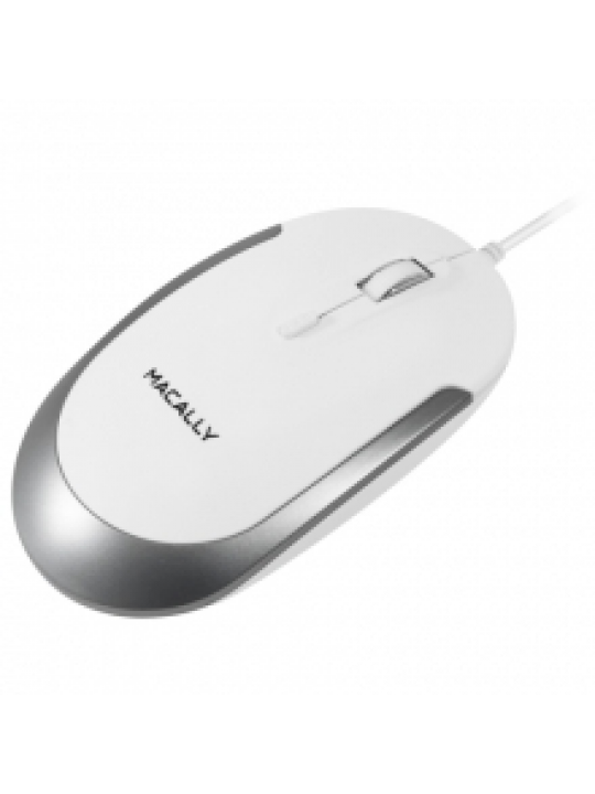 MACALLY - RATO DYNAMOUSE USB (WHITE/SILVER)