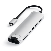 SATECHI - USB-C SLIM MULTI-PORT W/ ETHERNET ADPT (SILVER)