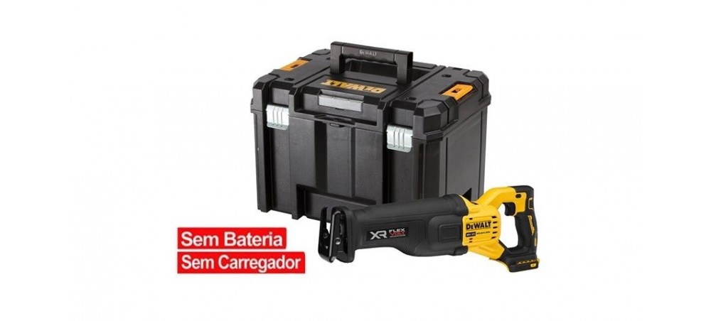 SERRA DE SABRE DEWALT COMPACTA SEM ESCOVAS XR 18V FV ADVANTAGE SEM CARREGADOR/BATERIA E MALA TSTAK II